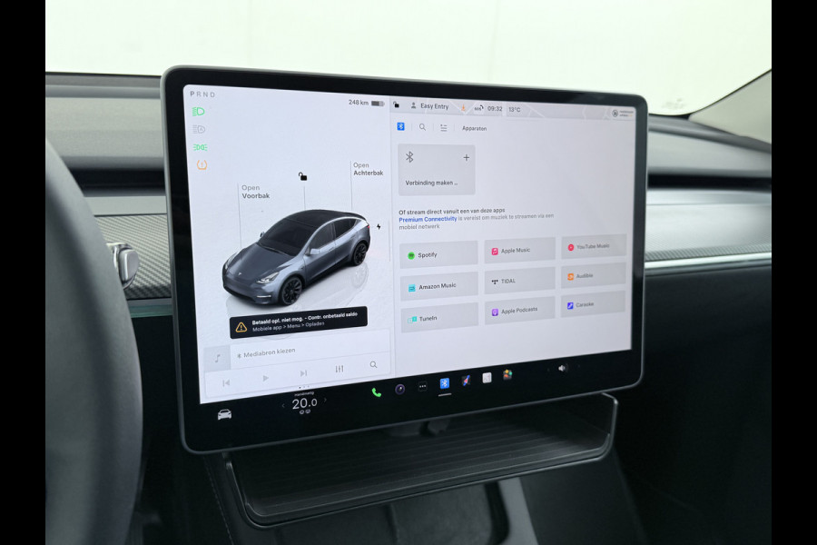 Tesla Model Y Trekhaak Camera's Pano-Dak LFP-Accu SOH 96% W-pomp Lmv 20" Ambient Interieur Verlichting Adap.Cruise Navi Ecc RWD Autopilot Stoel+Stuur+Achterbank Verwarming Elek.Achterklep Dodehoek detector Draadloze telefoonlader Origineel Nederlandse Auto 1.600KG Trekgewicht