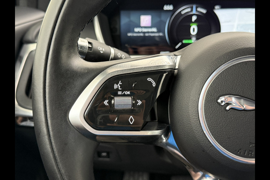 Jaguar I-PACE EV320 SE 90kWh 3Fase ! SOH 95,5% AWD Leer Pano-dak Meridian™ Hifi Memory Navi Ecc 3D-Surround Camera Cruise Control Business Pac Apple Carplay Android Auto Stoel+Stuur+Voorruitverwarming Led Origineel Nederlandse Auto Nieuwprijs €76.050,- Deze kan thuis wél met 11kw/uur laden
