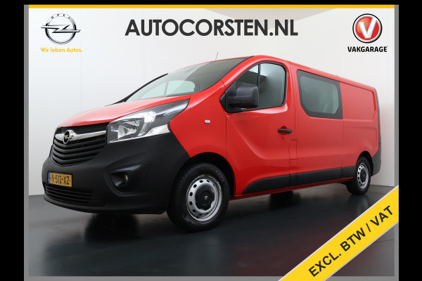 Opel Vivaro D126PK DC 5-Pers. Dubbele Cabine Navi Camera EURO 6 L2H1 Airco Trekhaak Cruise Control Pdc Sport EcoFlex 1.6CDTI Betonplex Vloer Wandbetimmering Schuifdeur 1e Eigenaar Origineel Nederlandse Auto