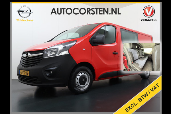 Opel Vivaro D126PK DC 5-Pers. Dubbele Cabine Navi Camera EURO 6 L2H1 Airco Trekhaak Cruise Control Pdc Sport EcoFlex 1.6CDTI Betonplex Vloer Wandbetimmering Schuifdeur 1e Eigenaar Origineel Nederlandse Auto