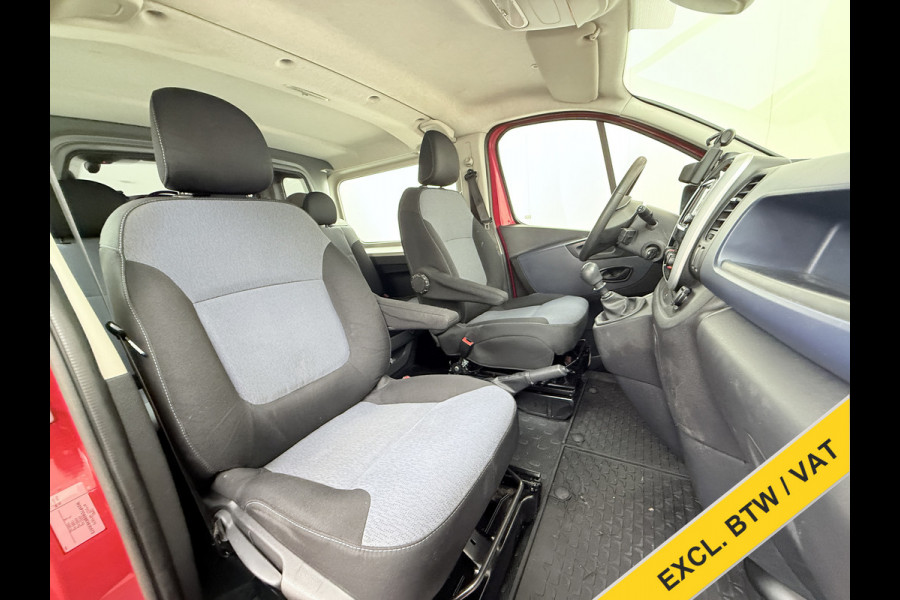 Opel Vivaro D126PK DC 5-Pers. Dubbele Cabine Navi Camera EURO 6 L2H1 Airco Trekhaak Cruise Control Pdc Sport EcoFlex 1.6CDTI Betonplex Vloer Wandbetimmering Schuifdeur 1e Eigenaar Origineel Nederlandse Auto