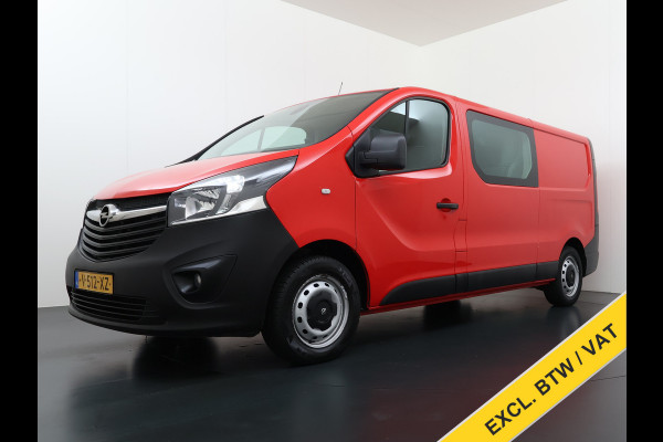 Opel Vivaro D126PK DC 5-Pers. Dubbele Cabine Navi Camera EURO 6 L2H1 Airco Trekhaak Cruise Control Pdc Sport EcoFlex 1.6CDTI Betonplex Vloer Wandbetimmering Schuifdeur 1e Eigenaar Origineel Nederlandse Auto
