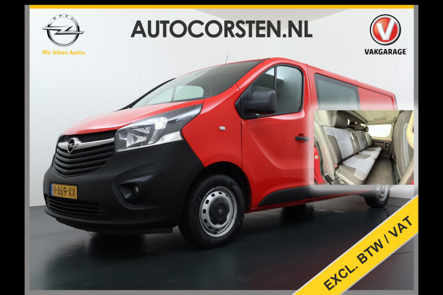 Opel Vivaro * Gereserveerd* 1.6CDTI 126PK L2H1 DC Dubbele Cabine 5-Persoons Navi Camera Airco Trekhaak Cruise Control Pdc Sport EcoFlex Betonplex Vloer Wandbetimmering Schuifdeur Euro 6 1e Eigenaar Origineel Nederlandse Auto