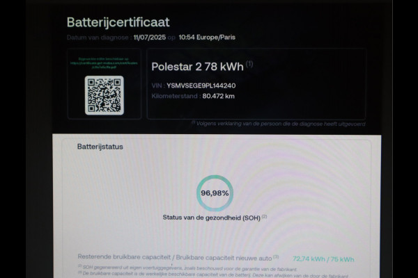 Polestar 2 Long Range Single Motor 78 kWh / SOH 97%