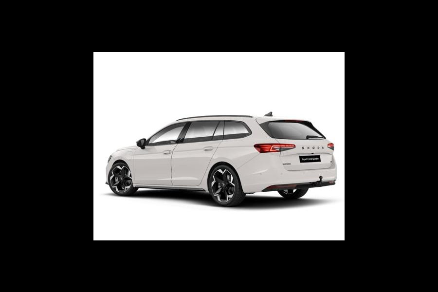 Škoda Superb Combi Sportline Business PHEV 1.5 TSI 204 pk 6 versn. DSG | Panoramadak, elektrisch bedienbaar | Trekhaak, wegklapbaar | Travel Assist Plus Sportline | Dynamic Chassis Control Pakket | CANTON Soundsystem | Lichtmetalen velgen 19 inch Torcular zwart gepolijst