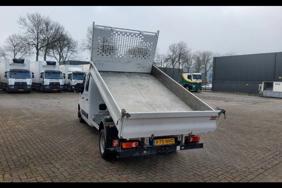 Renault Master 165.35 DUBBELE CABINE - EURO 6 - V-75-NNG - DUBBELLUCHT KIPPER + TREKHAAK