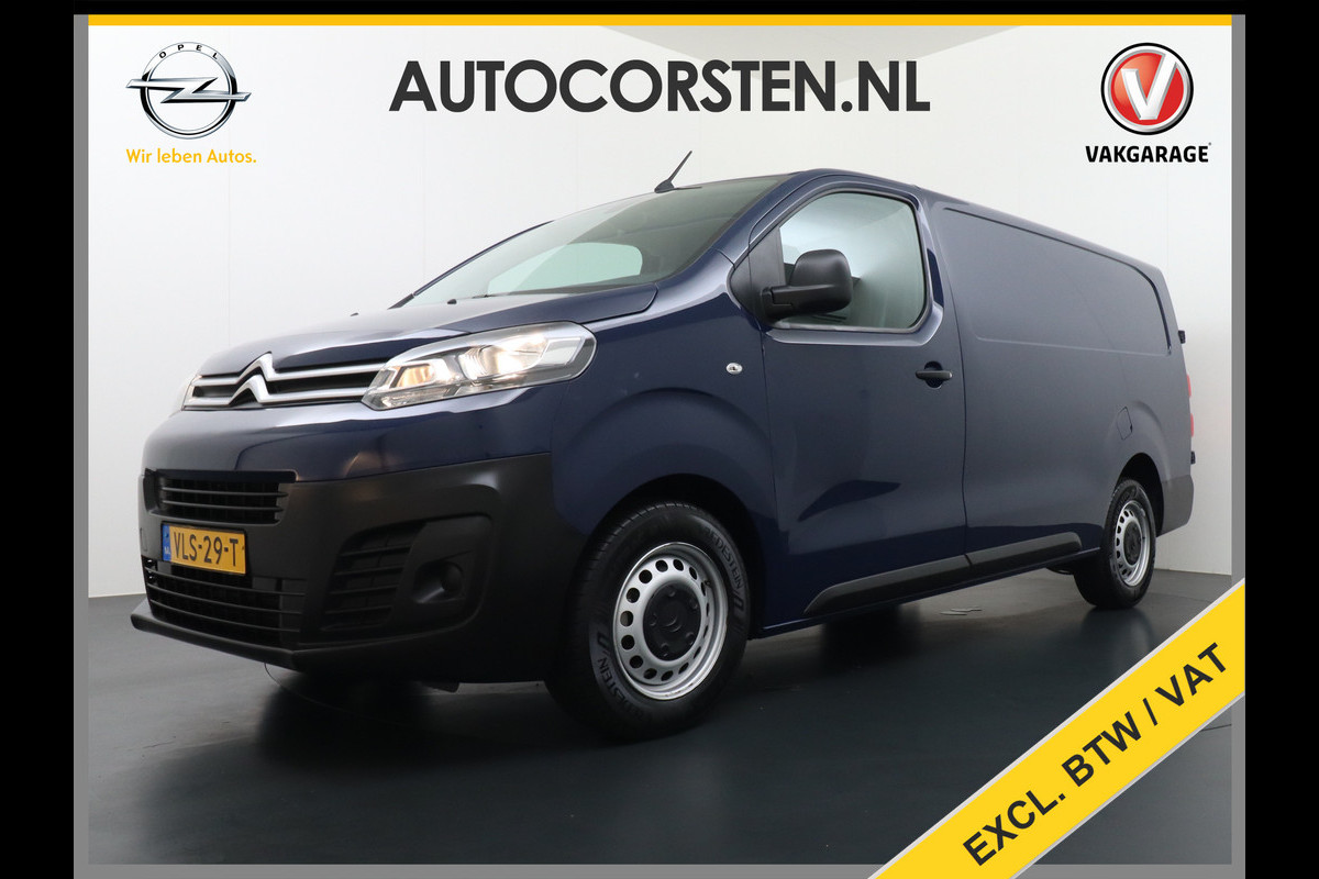 Citroën Jumpy 2.0HDI 123PK AUT-8 H1L3 120 XL 3-P Airco Cruise Control 3 persoons Schuifdeur Betonplex Lat om Lat betimmering Achterdeuren Bluetooth Euro 6