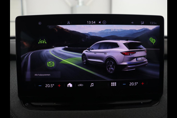 Škoda ENYAQ iV 80 | Trekhaak | Camera | Stuurverwarming | Carplay | Navigatie | 19'' | Full LED | Cruise control | Half leder | Parkeerhulp | Climate control