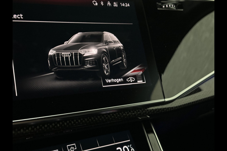 Audi Q7 60 462pk S Competition | Carbon Pack | 360 Camera | RS-Leder | ACC | Panorama | Laser-LED | Trekhaak | B&O Sound | 10-2023 | Nw.Pr; 133000,= | Keyless-Entry | Luchtvering | 22'' | Memory | Stoelverwarming V+A | Stuurverwarming | Stand Kachel | Zonwering | Carplay.