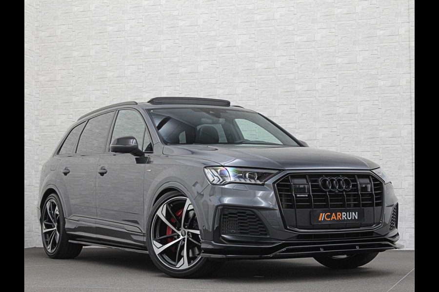 Audi Q7 60 462pk S Competition | Carbon Pack | 360 Camera | RS-Leder | ACC | Panorama | Laser-LED | Trekhaak | B&O Sound | 10-2023 | Nw.Pr; 133000,= | Keyless-Entry | Luchtvering | 22'' | Memory | Stoelverwarming V+A | Stuurverwarming | Stand Kachel | Zonwering | Carplay.