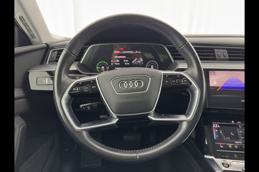 Audi e-tron 55 quattro Business edition Plus 95 kWh [ 3-Fase ] {SOH-88%} (INCL-BTW) *PANO | LUXURY-LEATHER | ADAPTIVE-CRUISE | FULL-LED | DIGI-COCKPIT | KEYLESS | MEMORY-PACK | CAMERA | NAVI-FULLMAP | SHIFT-PADDLES | DAB+ | COMFORT-SEATS | 20''ALU*