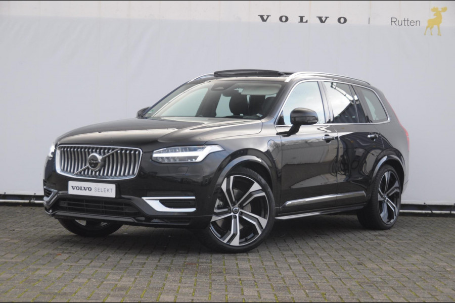 Volvo XC90 T8 455PK Long range Recharge AWD Ultimate Bright Google infotaiment/ Adaptieve cruise control/ Bowers en Wilkins/ Panoramadak/ Luchtvering/ 22” velgen/ BLIS/ Trekhaak/ Stoel en stuurwielverwarming/ Parkeersensoren met 360 Camera/ Elektrische stoelen met geheugen/ Apple carplay/ Keyless entry/ Head up display