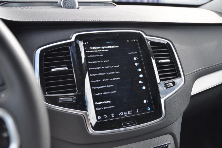 Volvo XC90 T8 455PK Long range Recharge AWD Ultimate Bright Google infotaiment/ Adaptieve cruise control/ Bowers en Wilkins/ Panoramadak/ Luchtvering/ 22” velgen/ BLIS/ Trekhaak/ Stoel en stuurwielverwarming/ Parkeersensoren met 360 Camera/ Elektrische stoelen met geheugen/ Apple carplay/ Keyless entry/ Head up display