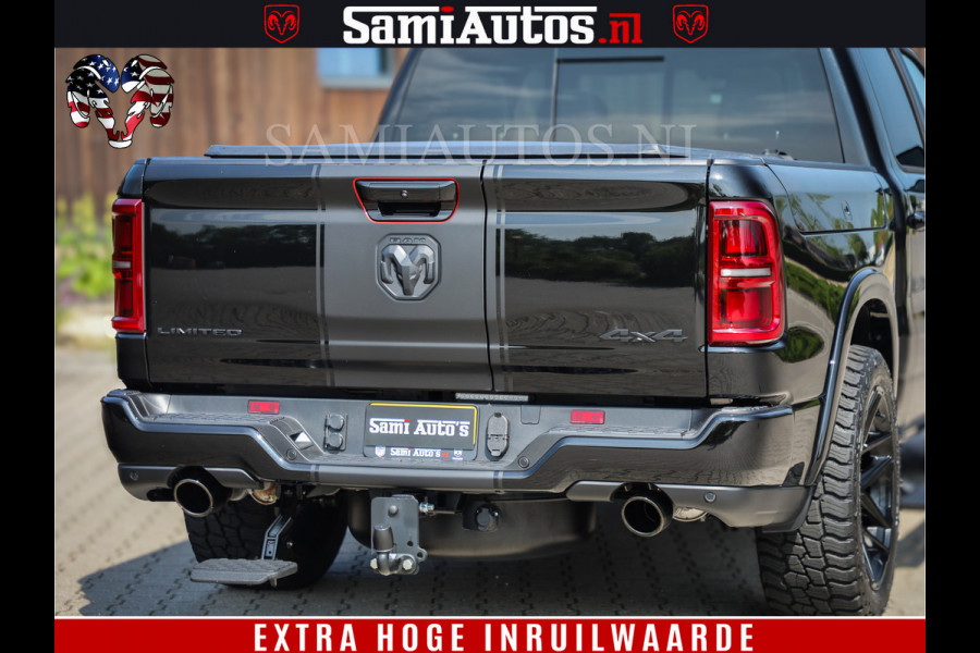 Dodge Ram 1500 Limited Night H.O 540HP 706Nm | Massage + Full Option | De Meest Luxe en Volle Pick-Up in zijn Klasse | Comfortabele Dubbele Cabine met Royale 5 Zitplaatsen | BPM vrij | Nu Leverbaar uit Voorraad | Voorraad Nr 2329 - 5135