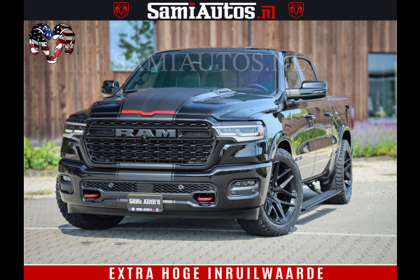 Dodge Ram 1500 Limited Night H.O 540HP 706Nm | Massage + Full Option | De Meest Luxe en Volle Pick-Up in zijn Klasse | Comfortabele Dubbele Cabine met Royale 5 Zitplaatsen | BPM vrij | Nu Leverbaar uit Voorraad | Voorraad Nr 2329 - 5135