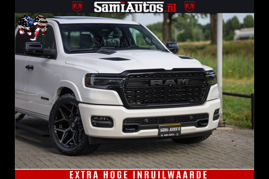 Dodge Ram 1500 Limited Night High Output 540HP 706Nm | Massage + Full Option | De Meest Luxe en Volle Pick-Up in zijn Klasse | Comfortabele Dubbele Cabine met Royale 5 Zitplaatsen | BPM vrij | Nu Leverbaar uit Voorraad | Voorraad Nr 2351 - 7478
