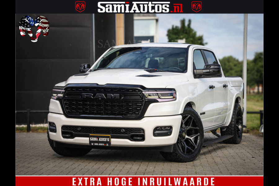 Dodge Ram 1500 Limited Night High Output 540HP 706Nm | Massage + Full Option | De Meest Luxe en Volle Pick-Up in zijn Klasse | Comfortabele Dubbele Cabine met Royale 5 Zitplaatsen | BPM vrij | Nu Leverbaar uit Voorraad | Voorraad Nr 2351 - 7478