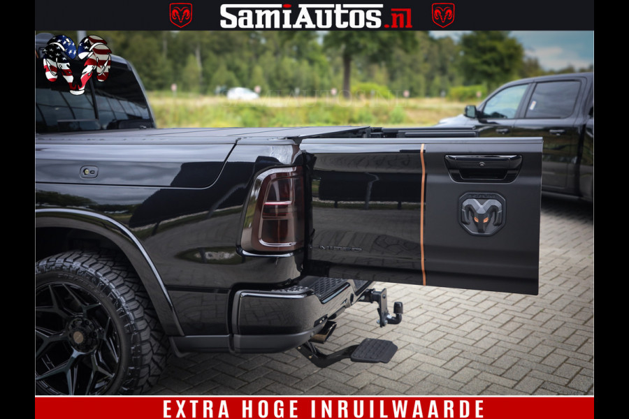 Dodge Ram 1500 Limited SPORT H.O 540HP 706Nm | Massage + Full Option | De Meest Luxe en Volle Pick-Up in zijn Klasse | Comfortabele Dubbele Cabine met Royale 5 Zitplaatsen | BPM vrij | Nu Leverbaar uit Voorraad | Voorraad Nr 2331