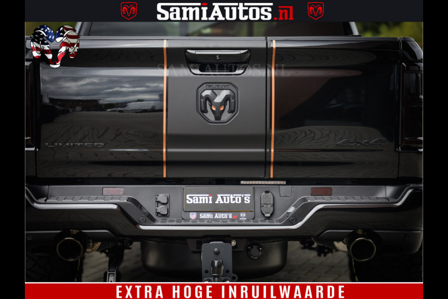 Dodge Ram 1500 Limited SPORT H.O 540HP 706Nm | Massage + Full Option | De Meest Luxe en Volle Pick-Up in zijn Klasse | Comfortabele Dubbele Cabine met Royale 5 Zitplaatsen | BPM vrij | Nu Leverbaar uit Voorraad | Voorraad Nr 2331