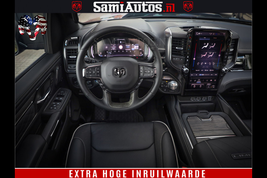 Dodge Ram 1500 Limited SPORT H.O 540HP 706Nm | Massage + Full Option | De Meest Luxe en Volle Pick-Up in zijn Klasse | Comfortabele Dubbele Cabine met Royale 5 Zitplaatsen | BPM vrij | Nu Leverbaar uit Voorraad | Voorraad Nr 2331