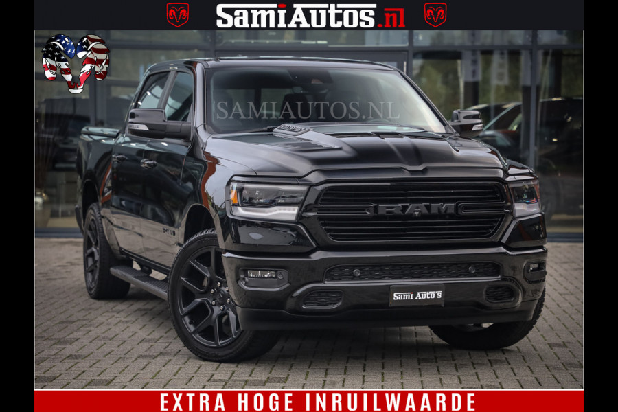 Dodge Ram 1500 SPORT BLACK EDITION | 4X4 5.7 V8 | VOL OPTIES | 360 CAMERA | APPLE CARPLAY | 3500KG | 22INCH NIGHT | FULL LED | ADAPTIVE CRUISE | MEMORY SEATS | LEDER | DUBBELE CABINE | CREWCAB