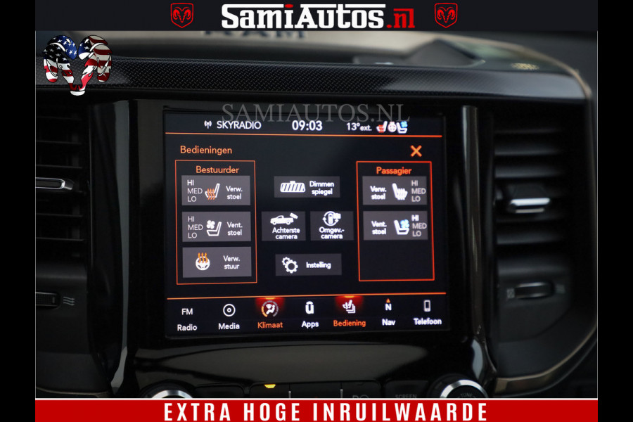 Dodge Ram 1500 SPORT BLACK EDITION | 4X4 5.7 V8 | VOL OPTIES | 360 CAMERA | APPLE CARPLAY | 3500KG | 22INCH NIGHT | FULL LED | ADAPTIVE CRUISE | MEMORY SEATS | LEDER | DUBBELE CABINE | CREWCAB