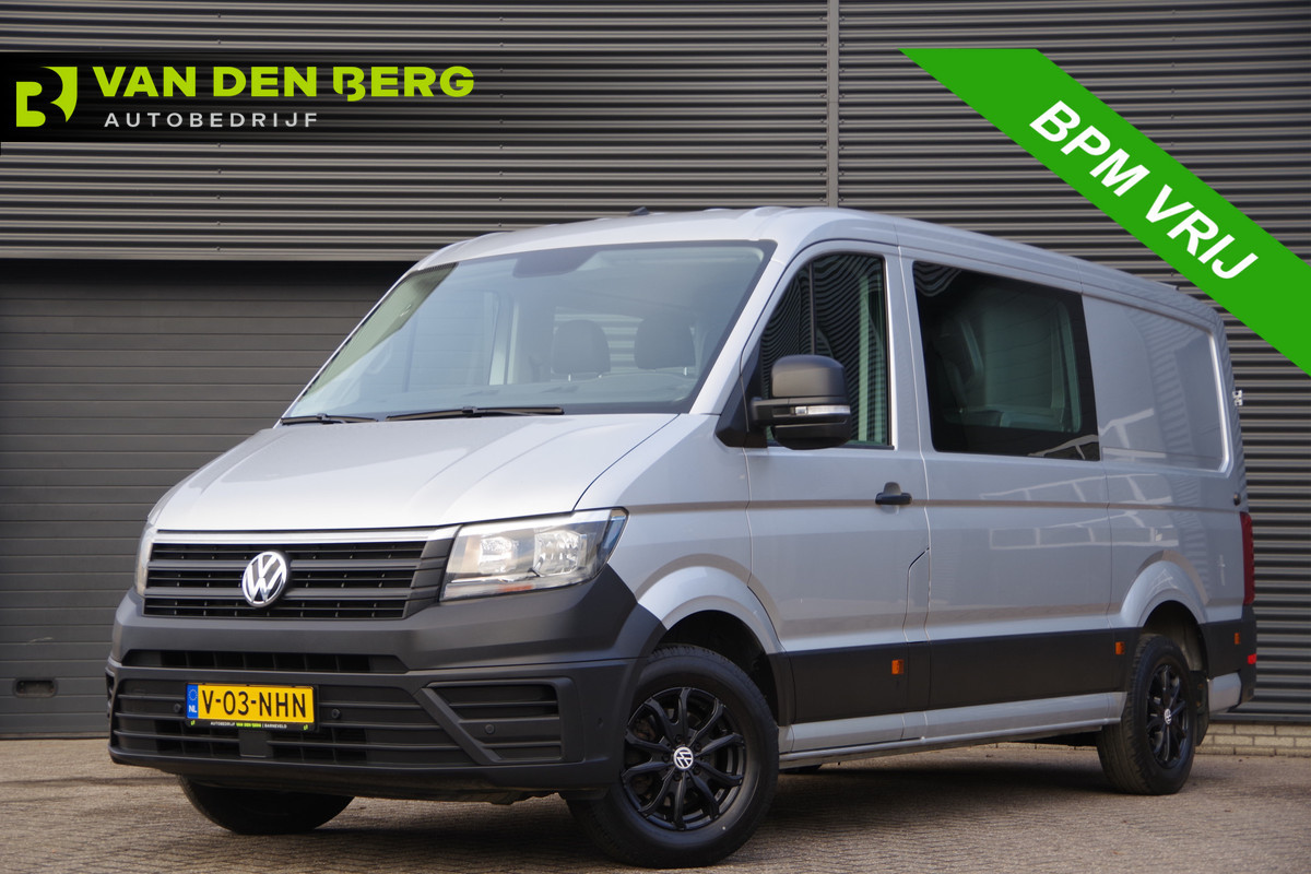 Volkswagen Crafter 35 2.0 TDI L3H2 DC 6P, 140PK AUT. LEDER, TREKHAAK, CAMERA, NAVI, AIRCO, APPLE CARPLAY/ANDROID AUTO, DUBBELE CABINE, DUBBEL CABIN