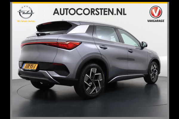 BYD ATTO 3 Comfort 60kWh Pano-dak Leer+Elektr.Verst. Warmtepomp Adaptieve Cruise 360°Camera Apple Carplay Android Auto Elektr.Achterklep De Verkeersbord detectie WiFi DAB Led Rijstrooksensor Keyless Smartphone Entry S.O.H. 96% Fabrieksgarantie tot 20-12-2028/150.000km Garantie op de LFP Accu tot 12-12-2030/200.000km €44.000,- Nieuw!