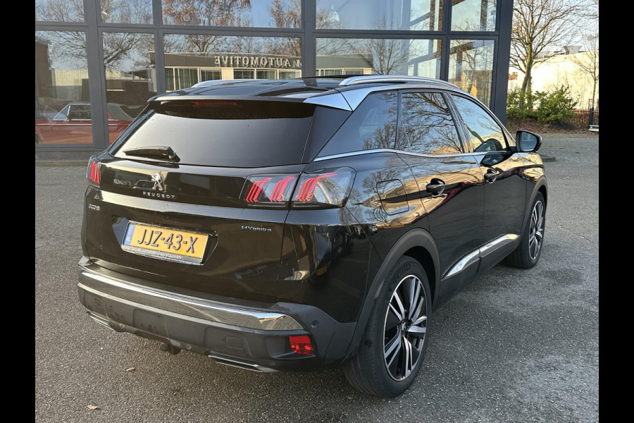 Peugeot 3008 1.6 HYbrid4 300 GT COMPLETE AUTO| PANO| ELEK. ACHTERKLEP| TREKHAAK| ELEK. STOEL + MASSAGE| FOCAL AUDIO| CAMERA ACHTER + VOOR| STOELVERWARMING| ADAP. CRUISE