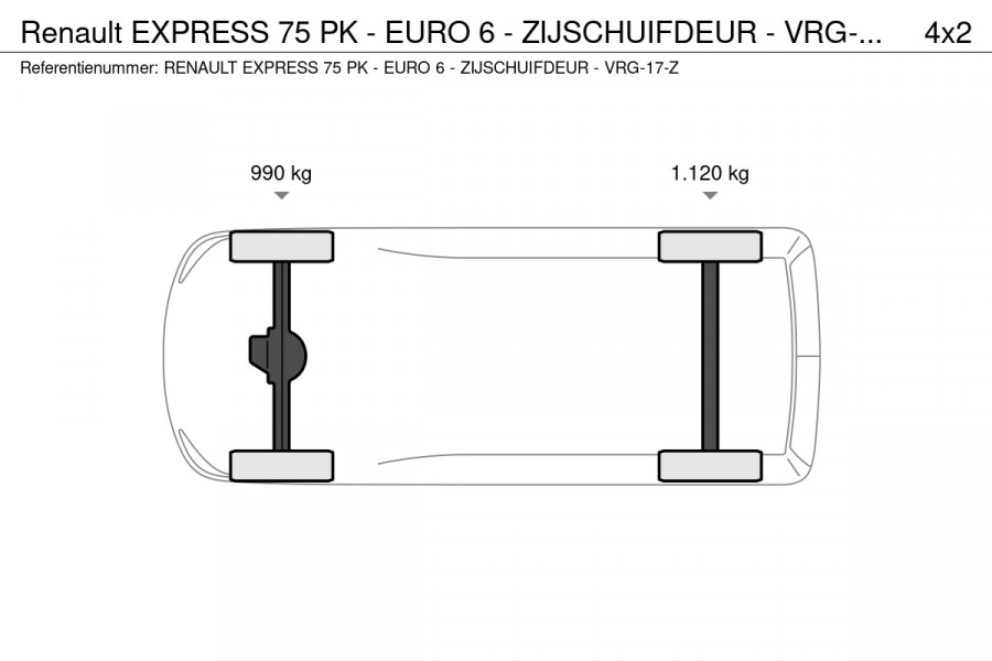Renault Express 75 PK - EURO 6 - ZIJSCHUIFDEUR - VRG-17-Z