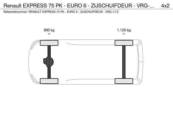 Renault Express 75 PK - EURO 6 - ZIJSCHUIFDEUR - VRG-17-Z