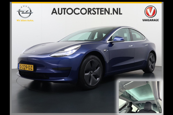 Tesla Model 3 RWD SR+ 325PK Lmv 18" AutoPilot FSD 2.5 Leder PanoDak Adaptive-Cruise Lmv Camera's Elektr.-Stuur+Stoelen+Spiegels+Geheugen+Easy- Navi LED Comfortstoelen ACC DAB Voorverwarmen interieur via App Keyless via Telefoonsleutel One-Pedal-Drive Origineel Nederlandse auto tot 11kw laden thuis! 1.584kg licht! Keurige auto!! 1000kg trekvermogen