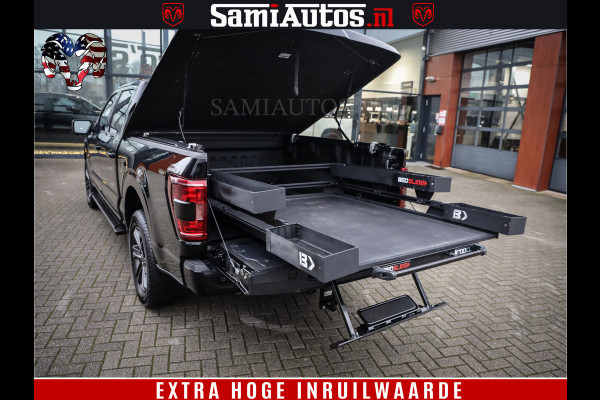 Ford USA F-150 BLACK OPS | 5.0 V8 406PK | 360 CAMERA | UITLAAT KLEP | BEDSLIDE | CREW CAB | LEDER | CREW CAB | DUBBELE CABINE | 5 PERSOONS | DC | GRIJSKENTEKEN |
