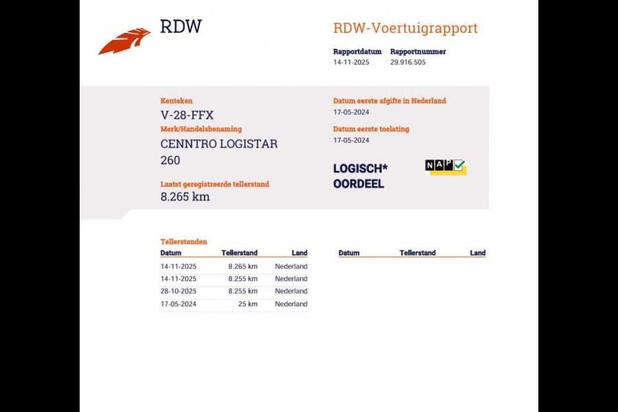 Cenntro Logistar 260 - WLPT 193 KM - 100 % Elektrisch