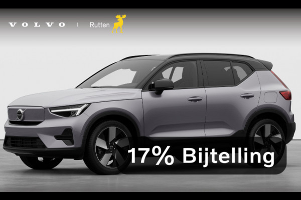 Volvo EX40 252PK Automaat Single Ext. Range Plus 82 kWh / Lounge Pakket / Extra getint glas / 360 Camera / 20'' velgen / Panoramadak / Zwart dak / Harman Kardon / Adaptieve cruise control / Getint glas / Stoel en stuurwielverwarming / parkeersensoren met 360 camera /  BLIS