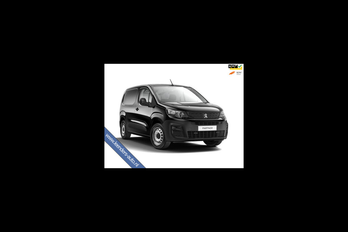 Peugeot Partner BENZINE! L2H1 1.2 PureTech 110PK Premium Long, Airco, CruiseControl, Kleur Zwart, Trekhaak, RIJKLAARPRIJS!