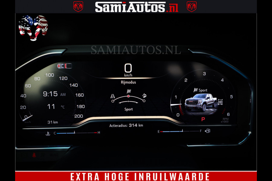 GMC Sierra AT4 6.2 V8 4X4 | VIRTUAL COCKPIT | HUD | BOM VOL | DC | RAM DEALER NEDERLAND | Dubbele Cabine met Royale 5 Zitplaatsen | BPM vrij | Nu Leverbaar uit Voorraad | Voorraad Nr 248378 |