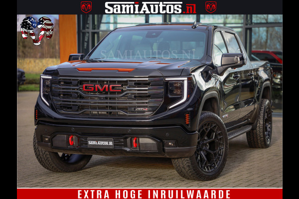 GMC Sierra AT4 6.2 V8 4X4 | VIRTUAL COCKPIT | HUD | BOM VOL | DC | RAM DEALER NEDERLAND | Dubbele Cabine met Royale 5 Zitplaatsen | BPM vrij | Nu Leverbaar uit Voorraad | Voorraad Nr 248378 |