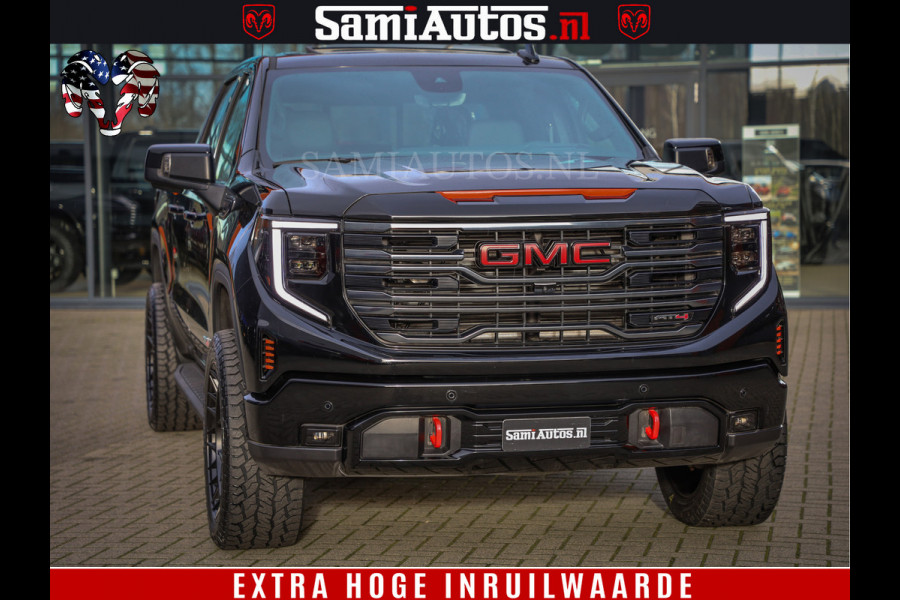 GMC Sierra AT4 6.2 V8 4X4 | VIRTUAL COCKPIT | HUD | BOM VOL | DC | RAM DEALER NEDERLAND | Dubbele Cabine met Royale 5 Zitplaatsen | BPM vrij | Nu Leverbaar uit Voorraad | Voorraad Nr 248378 |