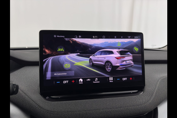 Škoda ENYAQ iV 80 {SOH-90%} [ 3-Fase ] (INCL-BTW) *LEATHER-FABRIC | FULL-LED | DIGI-COCKPIT | CAMERA | KEYLESS | NAVI-FULLMAP | AMBIENT-LIGHT | ECC | HEATED-COMFORTSEATS | DAB+ | PDC | CRUISE | CARPLAY | TOWBAR | 19"ALU*