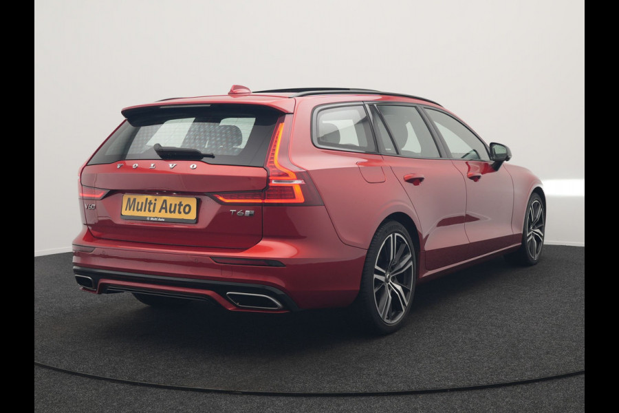 Volvo V60 T6 Twin Engine AWD R-Design Plug In Hybrid 340pk Dealer O.H. PHEV | Trekhaak Af Fabriek | Panodak | Head Up | Adaptive Cruise | 360 Camera | Lederen Sportstoelen Memory & Verwarmd | Apple Carplay | Stuur Verwarmd | Blis | Keyless | Navigatie | DAB |