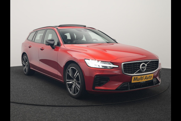 Volvo V60 T6 Twin Engine AWD R-Design Plug In Hybrid 340pk Dealer O.H. PHEV | Trekhaak Af Fabriek | Panodak | Head Up | Adaptive Cruise | 360 Camera | Lederen Sportstoelen Memory & Verwarmd | Apple Carplay | Stuur Verwarmd | Blis | Keyless | Navigatie | DAB |