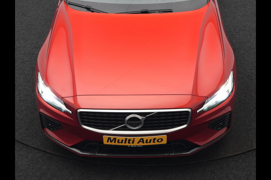Volvo V60 T6 Twin Engine AWD R-Design Plug In Hybrid 340pk Dealer O.H. PHEV | Trekhaak Af Fabriek | Panodak | Head Up | Adaptive Cruise | 360 Camera | Lederen Sportstoelen Memory & Verwarmd | Apple Carplay | Stuur Verwarmd | Blis | Keyless | Navigatie | DAB |