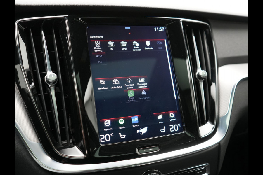 Volvo V60 T6 Twin Engine AWD R-Design Plug In Hybrid 340pk Dealer O.H. PHEV | Trekhaak Af Fabriek | Panodak | Head Up | Adaptive Cruise | 360 Camera | Lederen Sportstoelen Memory & Verwarmd | Apple Carplay | Stuur Verwarmd | Blis | Keyless | Navigatie | DAB |