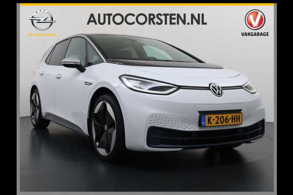 Volkswagen ID.3 First Max 58kWh SOH 93% Ergo-Active Stoelen Panoramadak Adap.Cruise Navi Ecc Apple Carplay Android Auto Camera Pdc Stuur+Stoelve Lmv Privacy Glas Keyless Advanced Led-a-licht dynamisch Matrix led Bluetooth Rijstrooksensor Wifi Origineel Nederlandse Auto