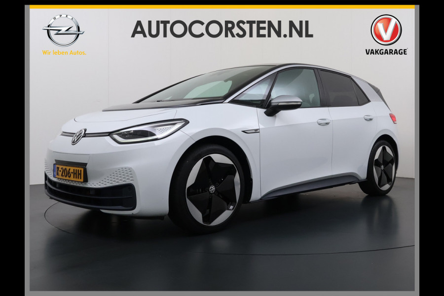 Volkswagen ID.3 First Max 58kWh SOH 93% Ergo-Active Stoelen Panoramadak Adap.Cruise Navi Ecc Apple Carplay Android Auto Camera Pdc Stuur+Stoelve Lmv Privacy Glas Keyless Advanced Led-a-licht dynamisch Matrix led Bluetooth Rijstrooksensor Wifi Origineel Nederlandse Auto