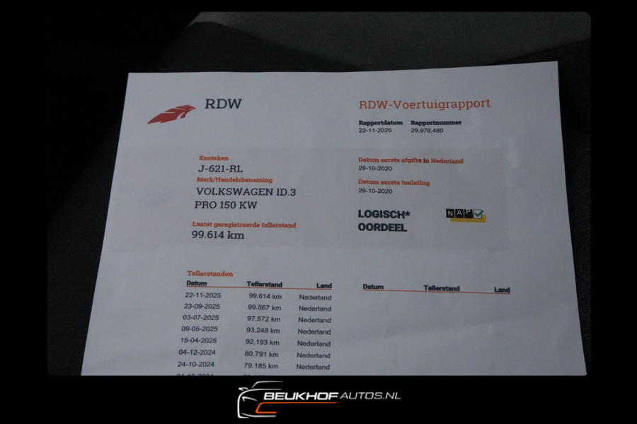 Volkswagen ID.3 First Plus 58 kWh Adapt Cruise 25 stuks id3
