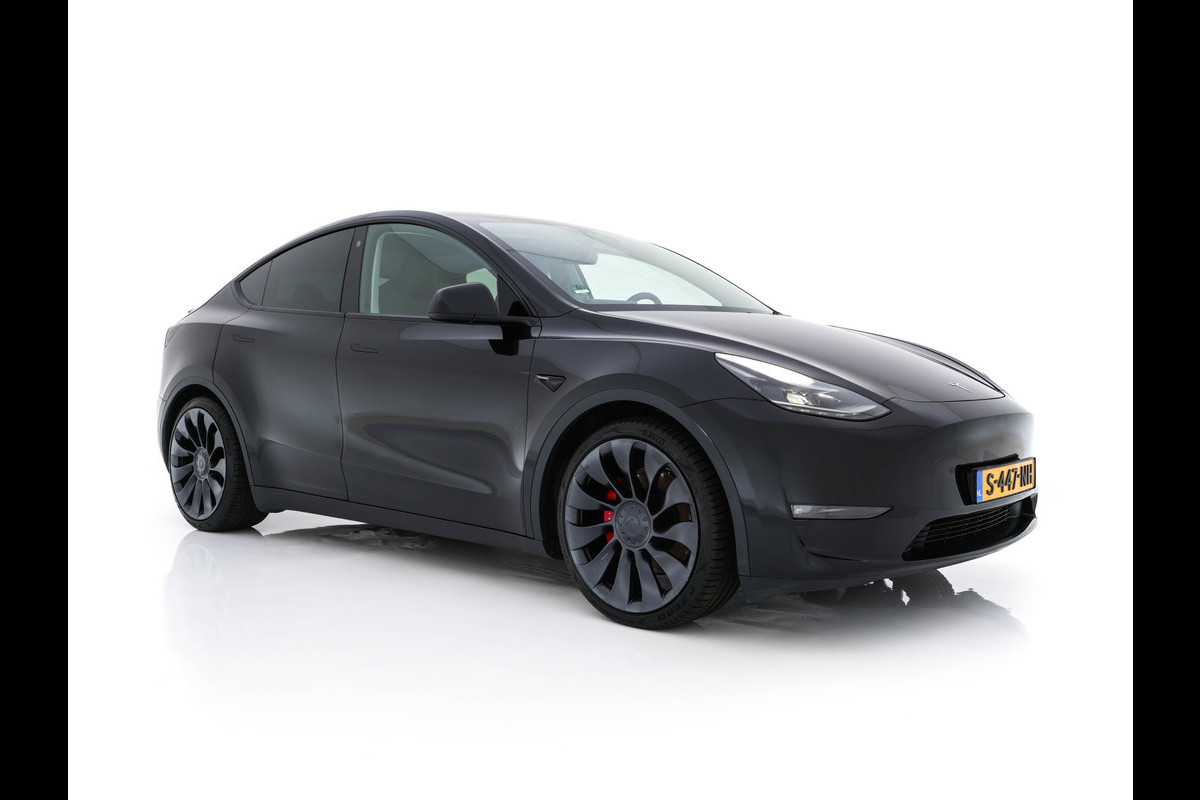 Tesla Model Y Performance AWD 75 kWh {SOH-84%} [ 3-Fase ] (INCL-BTW) Aut. *PANO | AUTO-PILOT | LUXURY-LEATHER | TOP-VIEW | NAVI-FULLMAP | MATRIX-LED | DIGI-COCKPIT | KEYLESS | CAMERA | DAB+ | HEATED-COMFORTSEATS | PRIVACY-GLASS | 21''ALU*