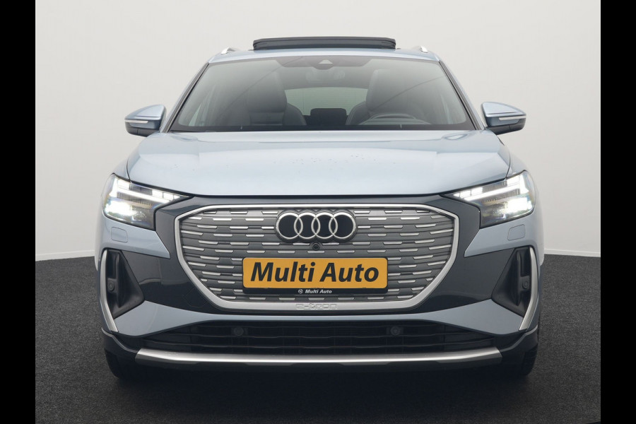 Audi Q4 e-tron 50 quattro S edition 77 kWh 299pk | Trekhaak Af Fabriek | Panodak | Adaptive Cruise | Head Up | Sonos Audio | Camera | Lederen Sportstoelen Memory & Verwarmd | Virtual | Navigatie | Keyless | 21"L.M |