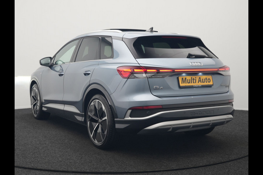 Audi Q4 e-tron 50 quattro S edition 77 kWh 299pk | Trekhaak Af Fabriek | Panodak | Adaptive Cruise | Head Up | Sonos Audio | Camera | Lederen Sportstoelen Memory & Verwarmd | Virtual | Navigatie | Keyless | 21"L.M |